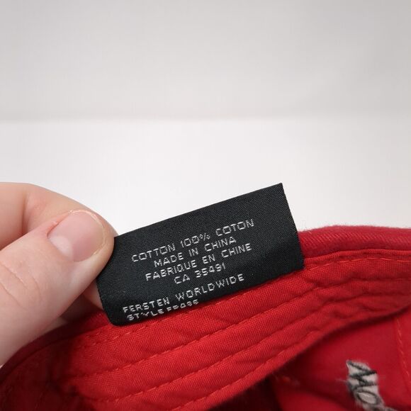 ecco World Class Slideback Baseball Cap Red OS Adjustable Embroidered Fersten - Picture 9 of 9